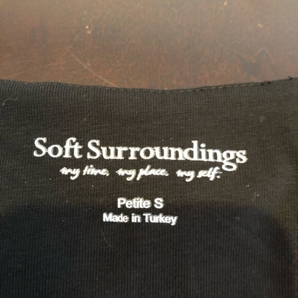 Soft Surroundings black faux wrap dress size Petite Small - Picture 10 of 13